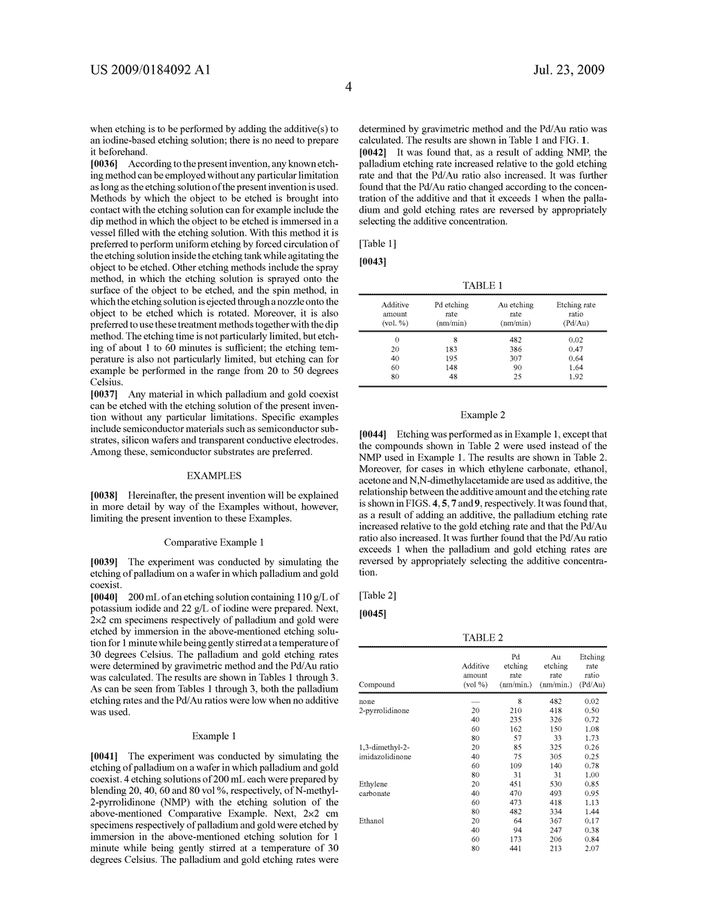Palladium-Selective Etching Solution and Method for Controlling Etching Selectivity - diagram, schematic, and image 10