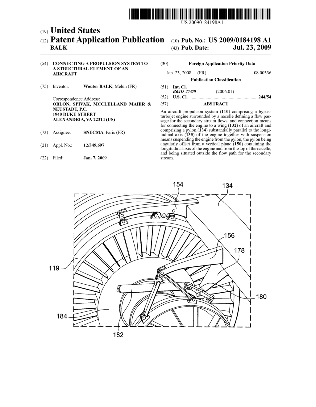 CONNECTING A PROPULSION SYSTEM TO A STRUCTURAL ELEMENT OF AN AIRCRAFT - diagram, schematic, and image 01