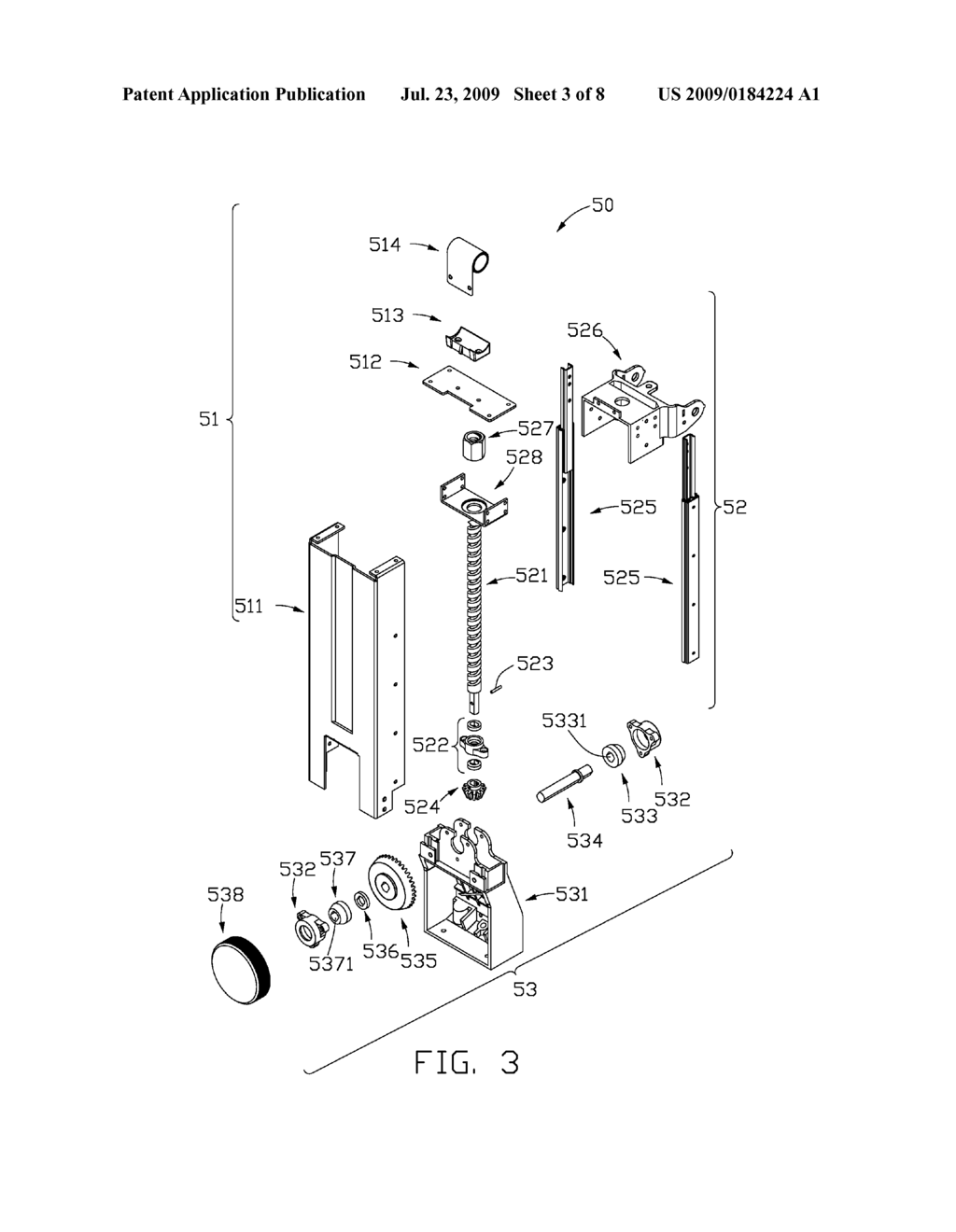 SUPPORT STAND FOR FLAT DISPLAY MONITOR AND ELEVATOR USED FOR SUPPORT STAND - diagram, schematic, and image 04