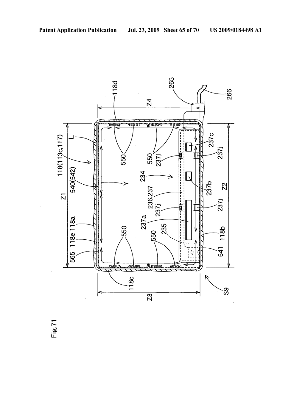 Knee protecting airbag device - diagram, schematic, and image 66