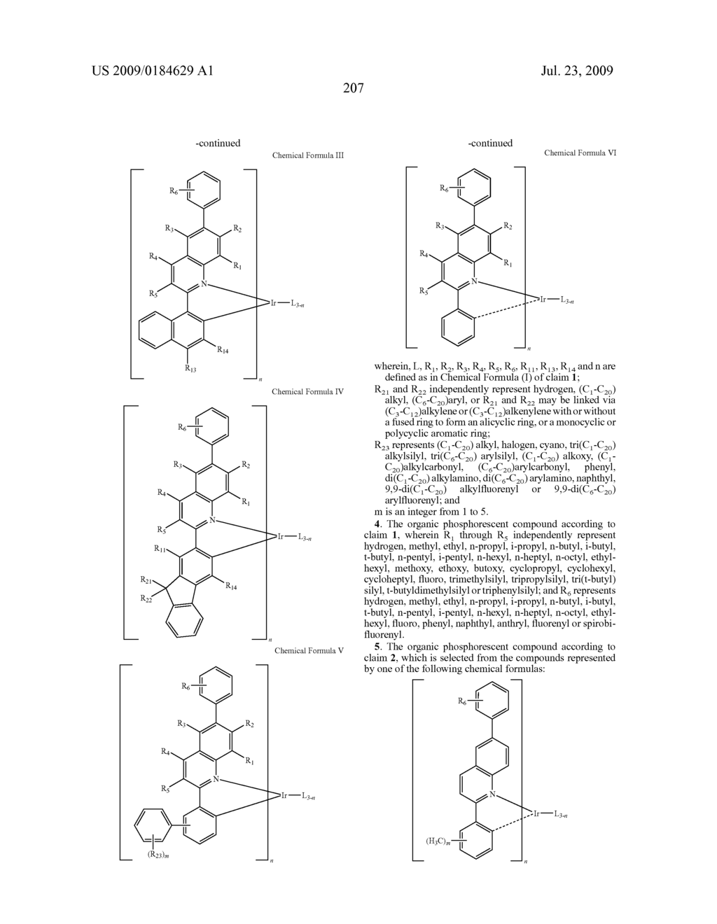 Novel red electroluminescent compounds and organic electroluminescent device using the same - diagram, schematic, and image 209