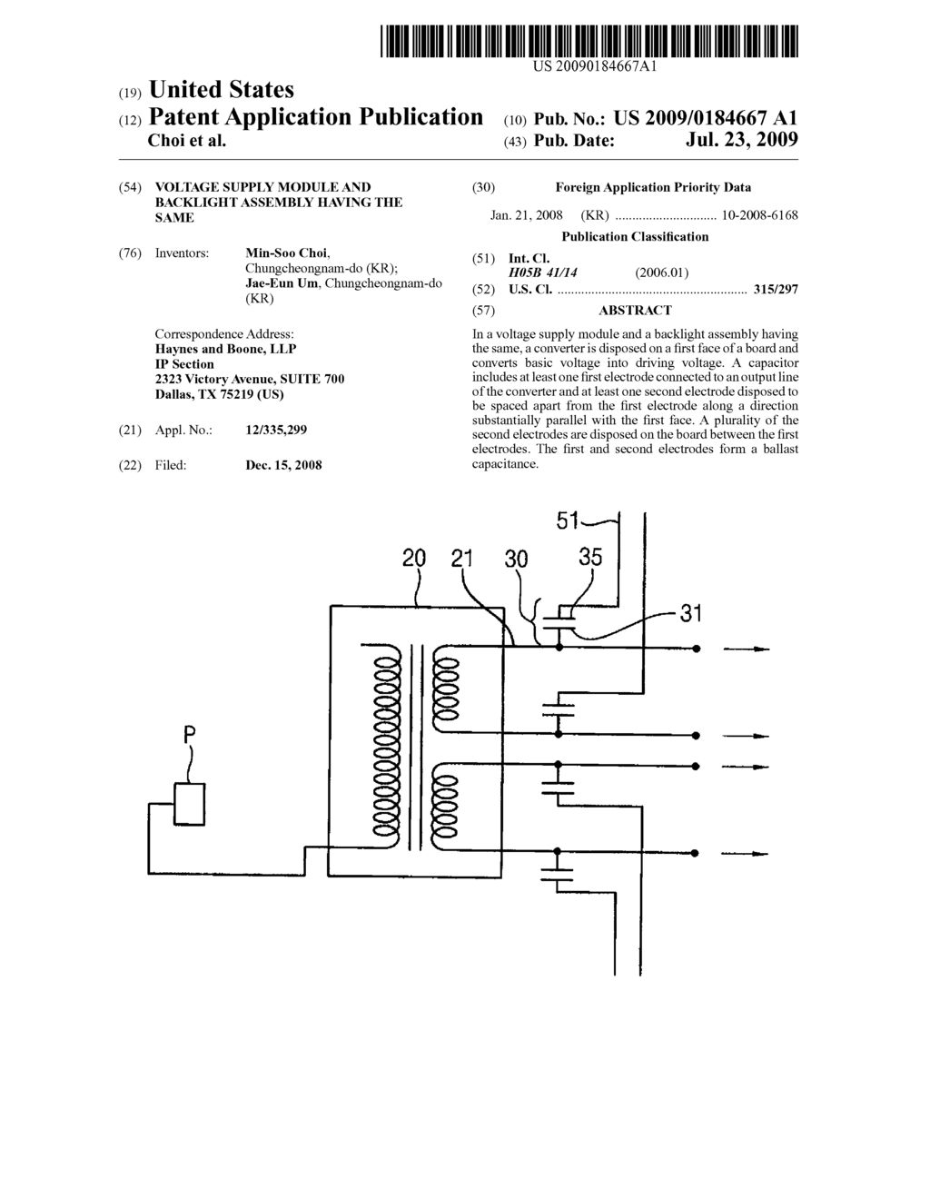 VOLTAGE SUPPLY MODULE AND BACKLIGHT ASSEMBLY HAVING THE SAME - diagram, schematic, and image 01