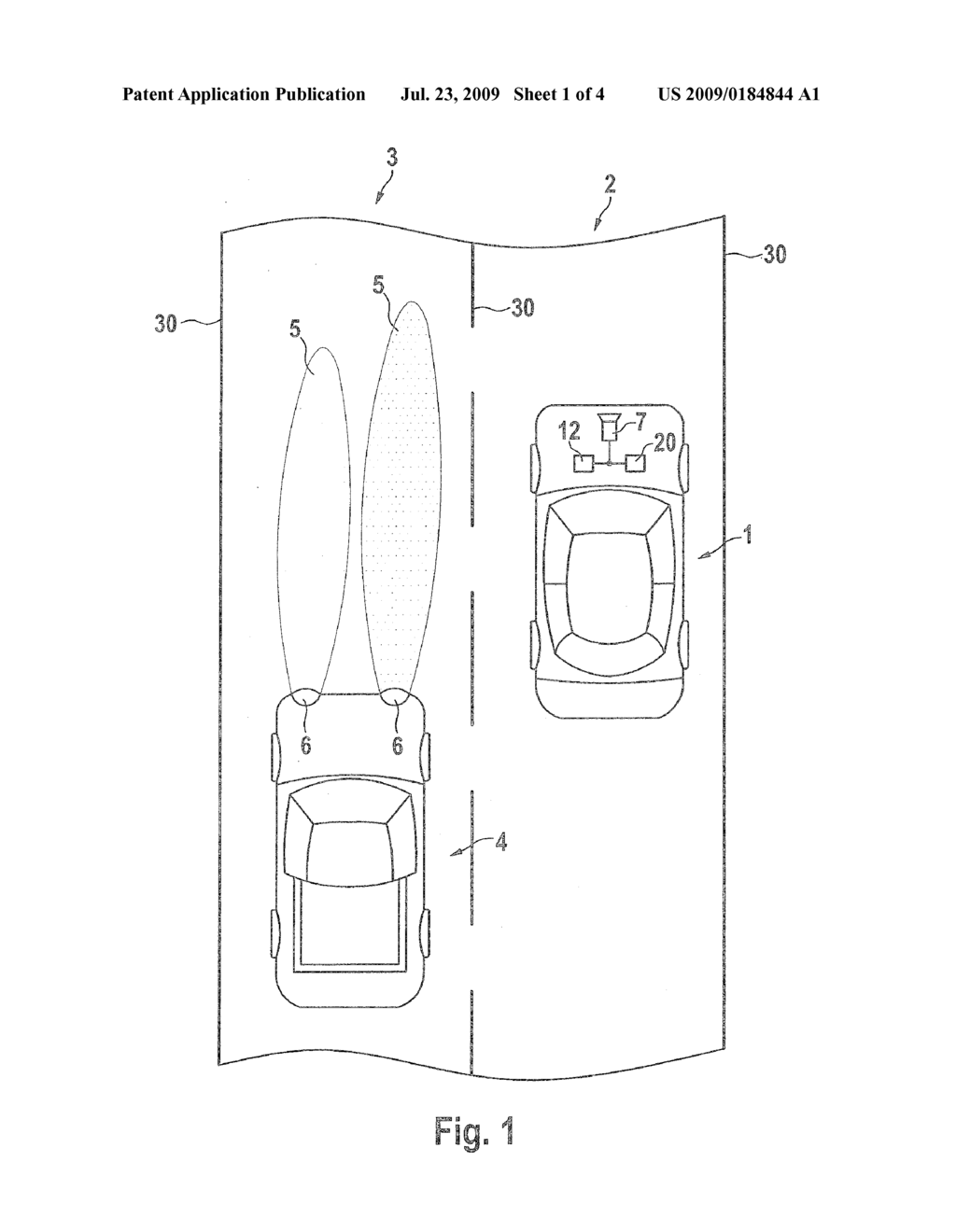 METHOD AND DEVICE FOR DETECTING A VEHICLE PASSING BY IN THE DARK - diagram, schematic, and image 02