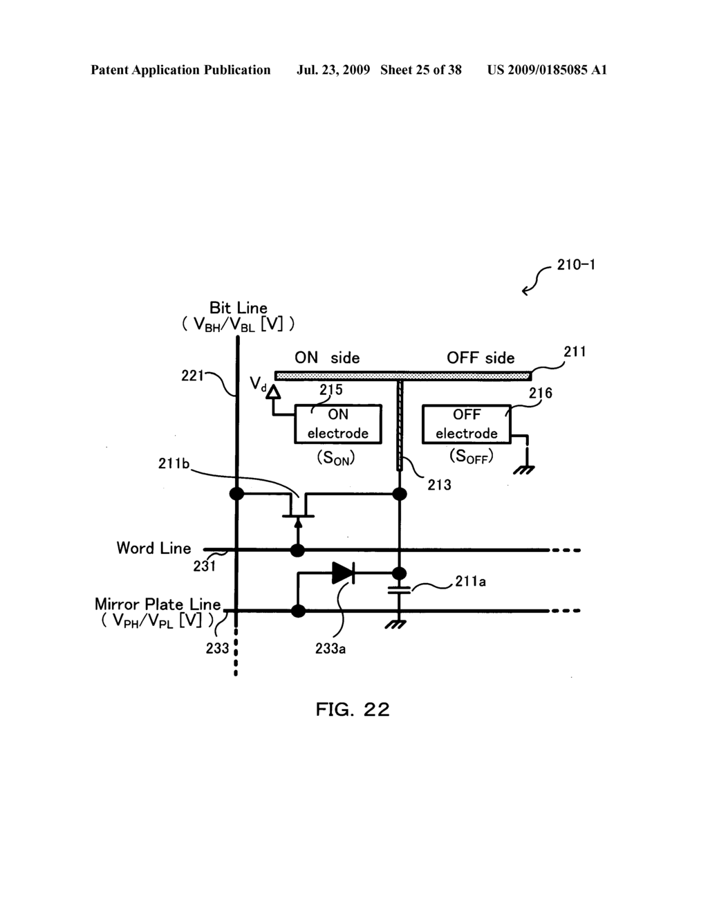 Display device with an addressable movable electrode - diagram, schematic, and image 26