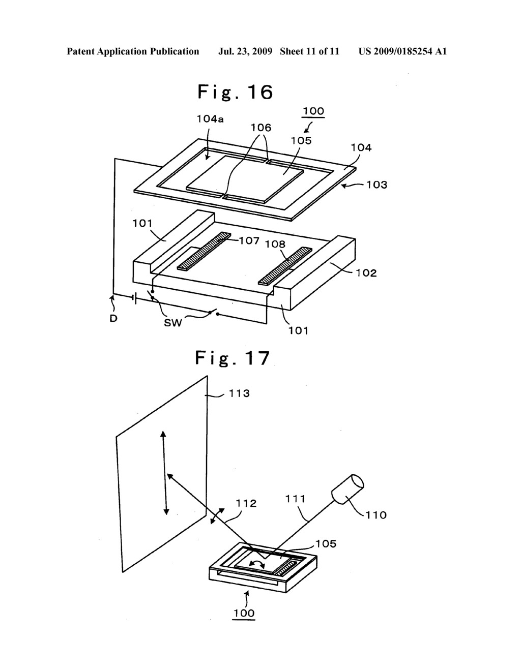 Optical scanning element, optical scanning device, optical scanning display device, and retinal scanning display - diagram, schematic, and image 12