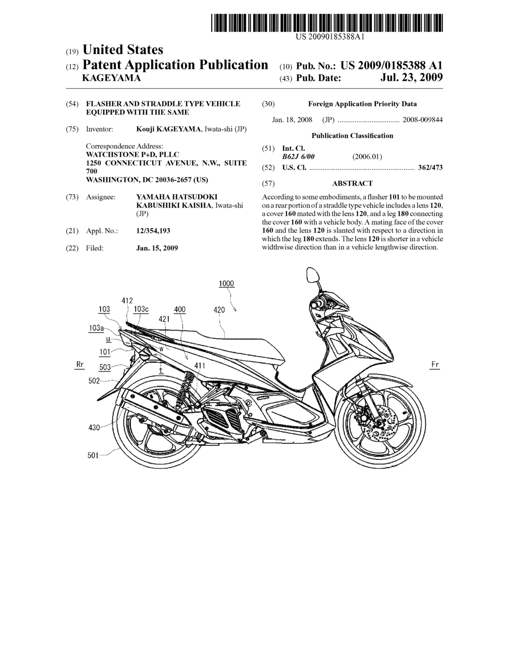 FLASHER AND STRADDLE TYPE VEHICLE EQUIPPED WITH THE SAME - diagram, schematic, and image 01