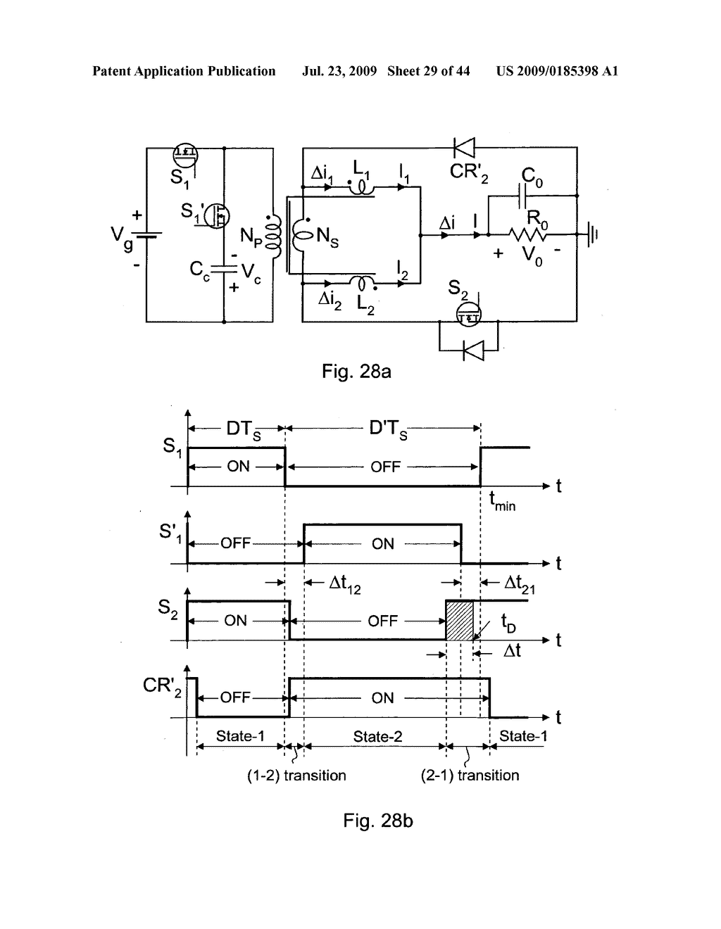 Integrated magnetics switching converter with zero inductor and output ripple currents and lossless switching - diagram, schematic, and image 30