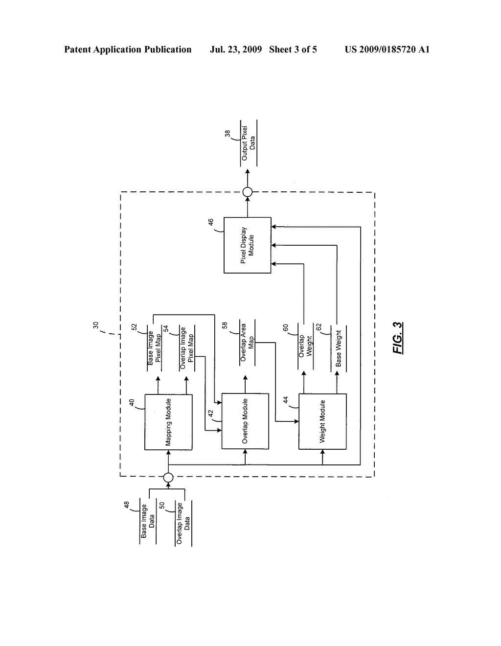 Weighted average image blending based on relative pixel position - diagram, schematic, and image 04