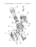 Plug connector with an adapter housing for receiving a plug or socket arrangement diagram and image