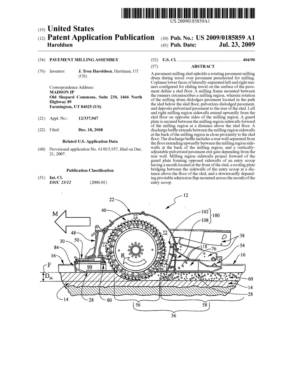 PAVEMENT MILLING ASSEMBLY - diagram, schematic, and image 01