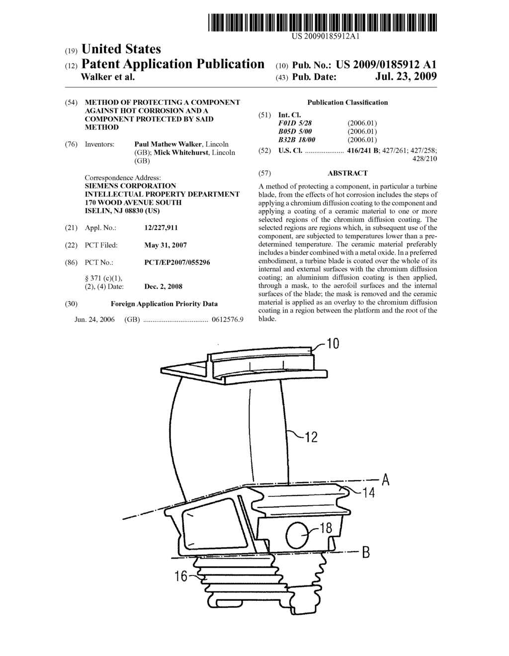 Method of Protecting a Component Against Hot Corrosion and a Component Protected by Said Method - diagram, schematic, and image 01