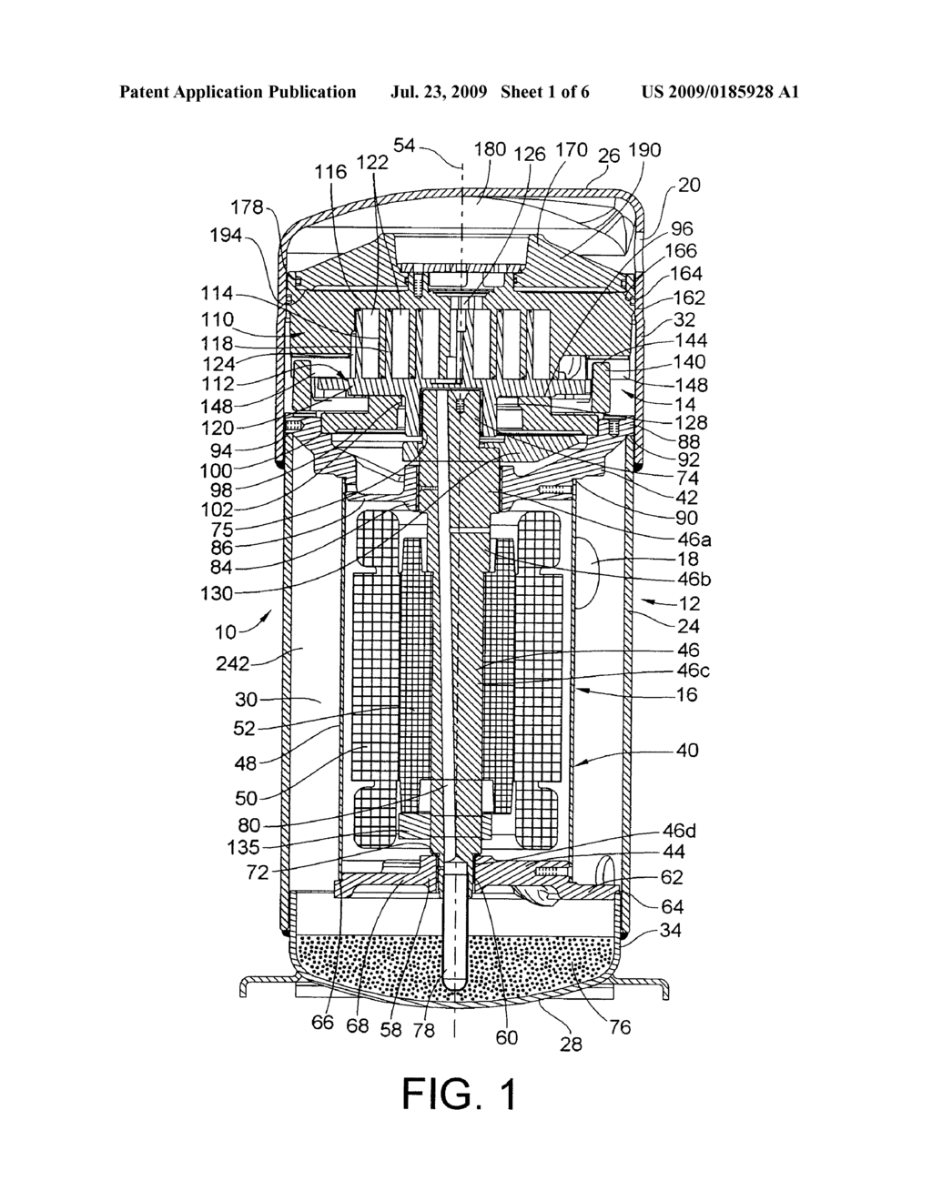 Scroll Compressor Suction Flow Path & Bearing Arrangement Features - diagram, schematic, and image 02