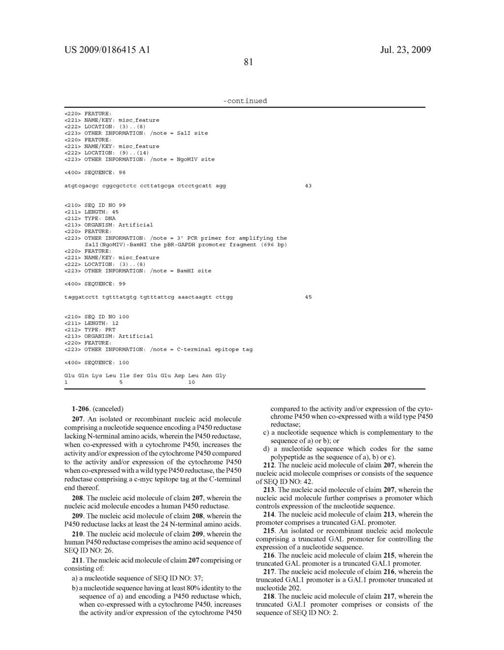 METHOD FOR PRODUCTION OF CYTOCHROME P450 WITH N-TERMINAL TRUNCATED P450 REDUCTASE - diagram, schematic, and image 180