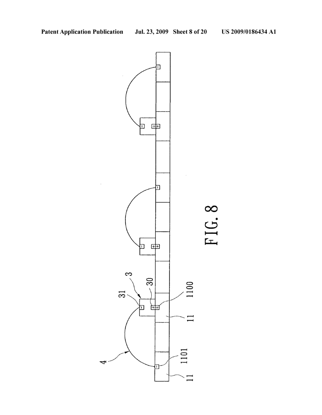 Led chip package structre with a plurality of thick guiding and a method for manufactruing the same - diagram, schematic, and image 09