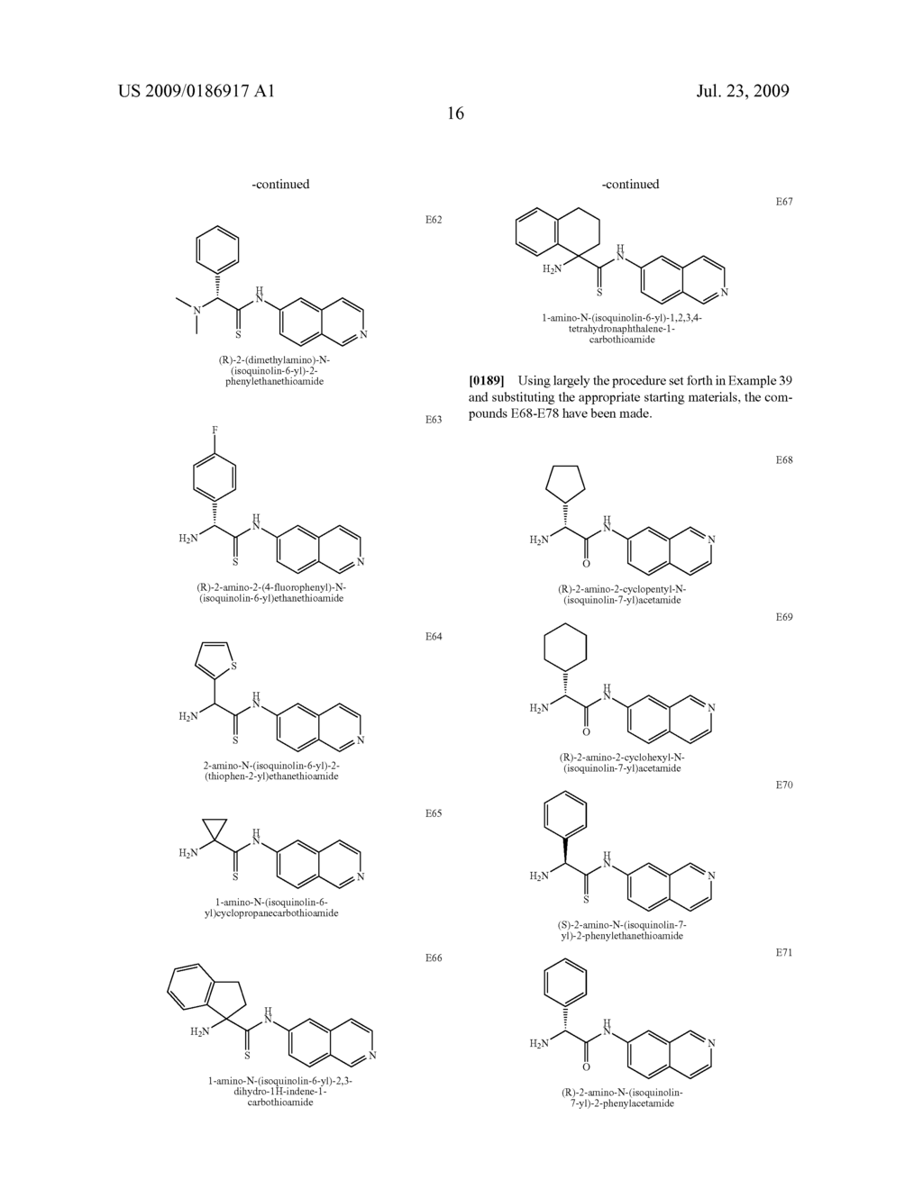 6-And 7-amino isoquinoline compounds and methods for making and using the same - diagram, schematic, and image 17