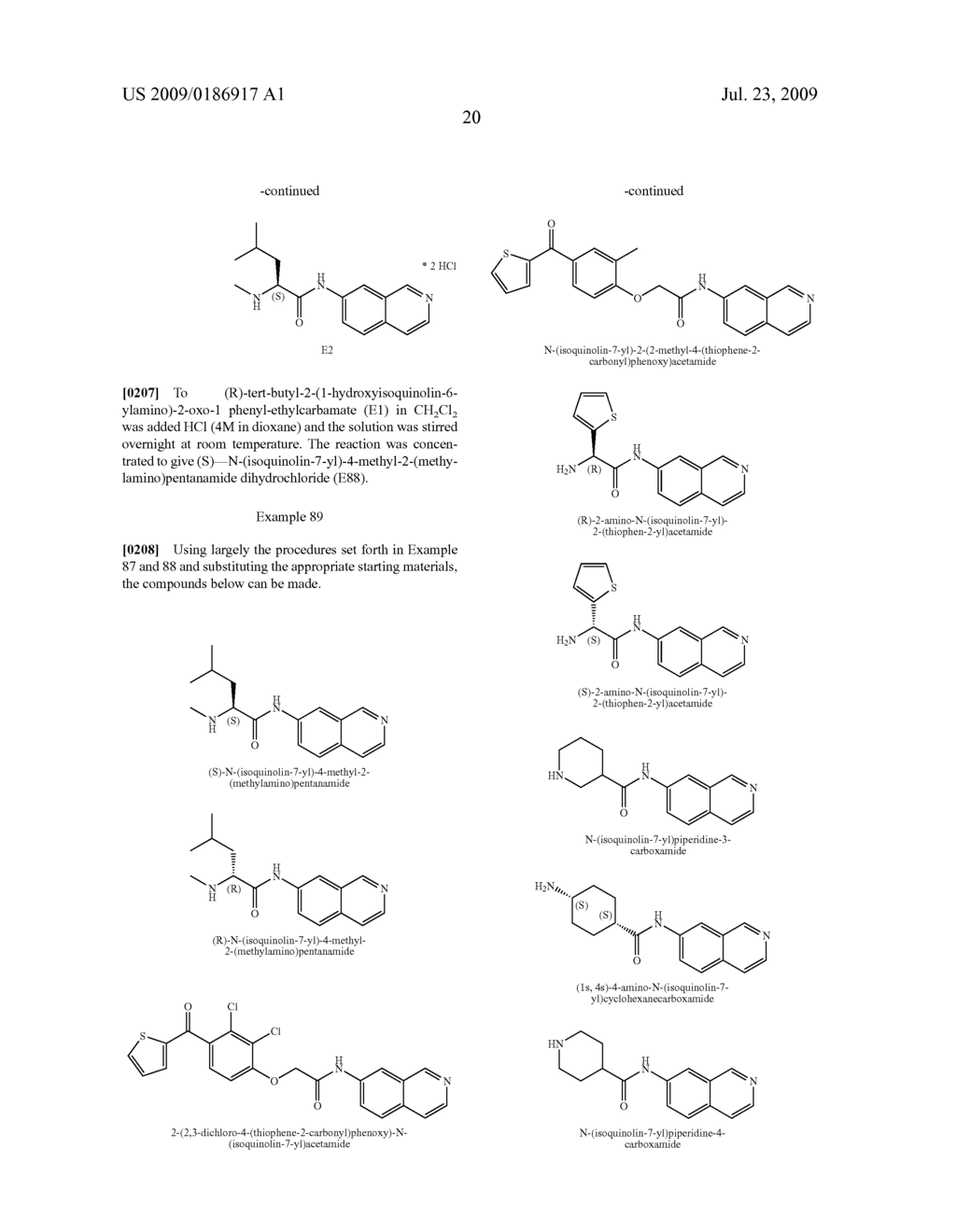 6-And 7-amino isoquinoline compounds and methods for making and using the same - diagram, schematic, and image 21