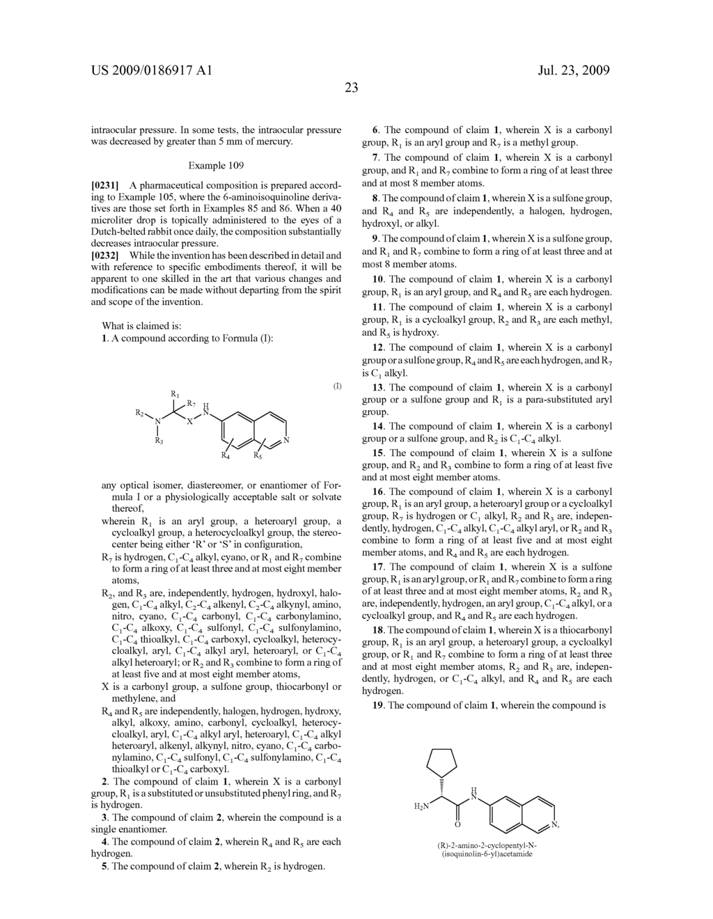 6-And 7-amino isoquinoline compounds and methods for making and using the same - diagram, schematic, and image 24