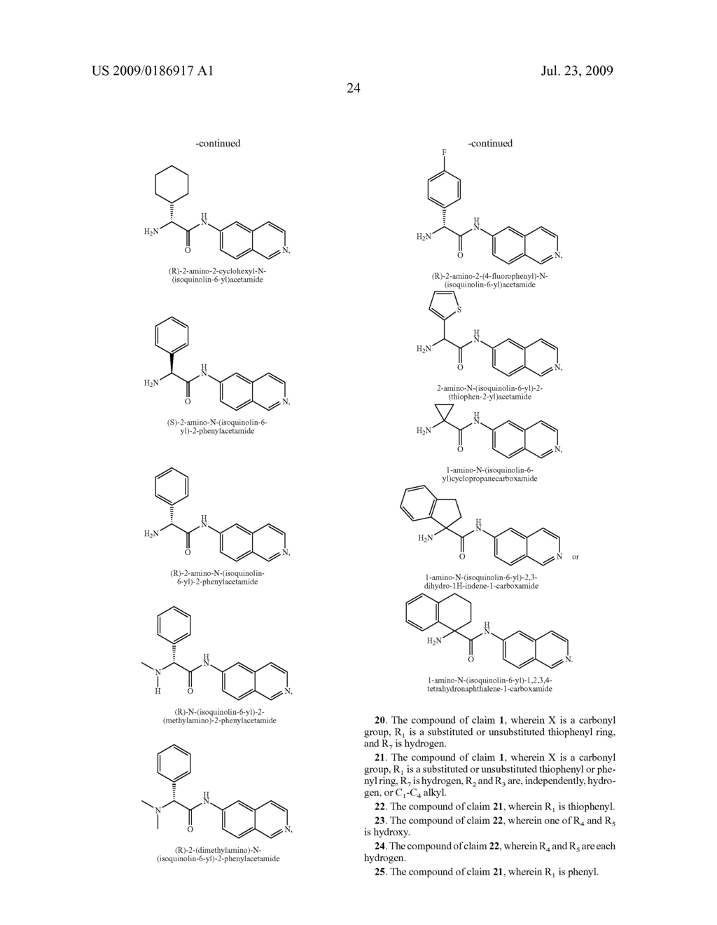 6-And 7-amino isoquinoline compounds and methods for making and using the same - diagram, schematic, and image 25