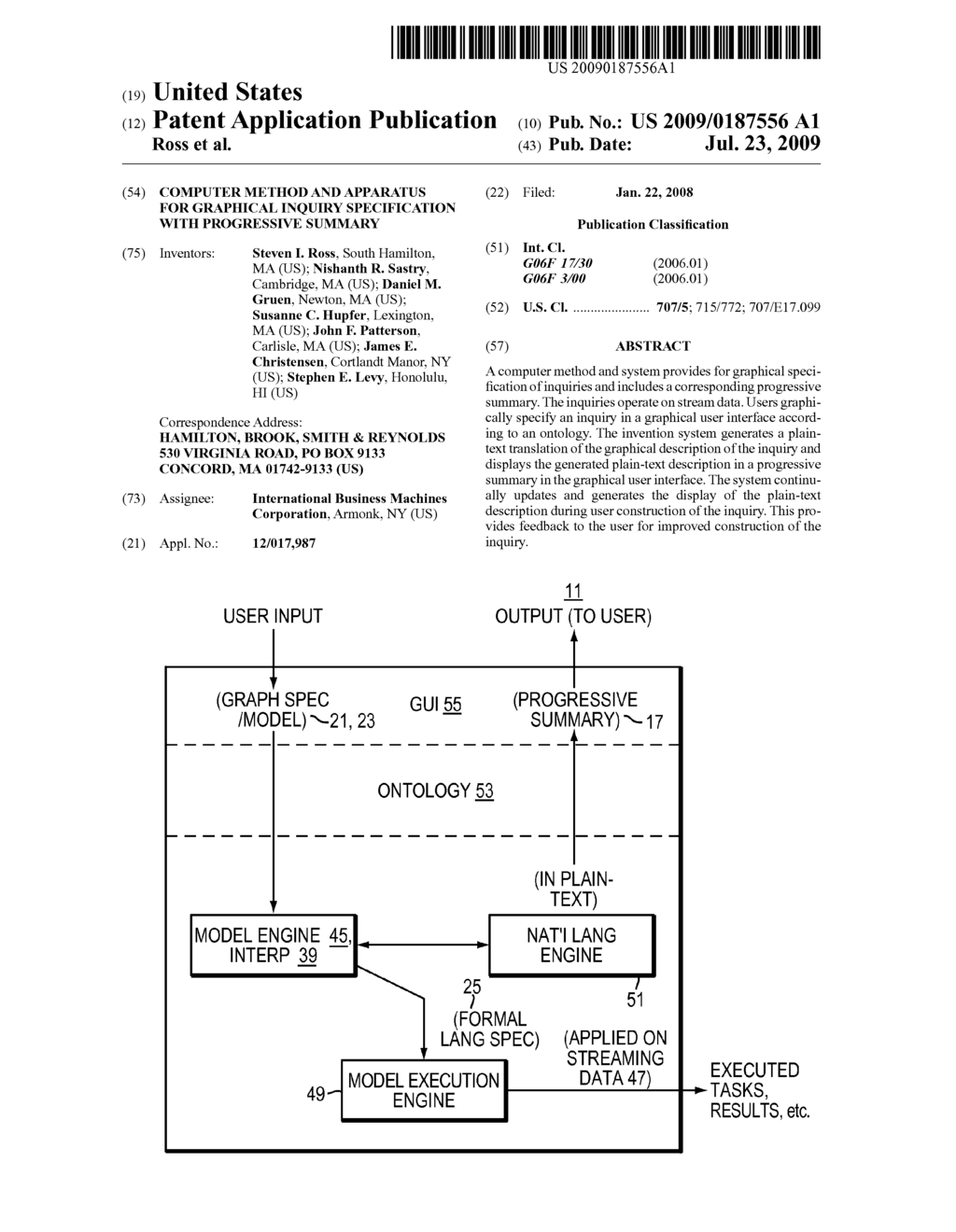 COMPUTER METHOD AND APPARATUS FOR GRAPHICAL INQUIRY SPECIFICATION WITH PROGRESSIVE SUMMARY - diagram, schematic, and image 01