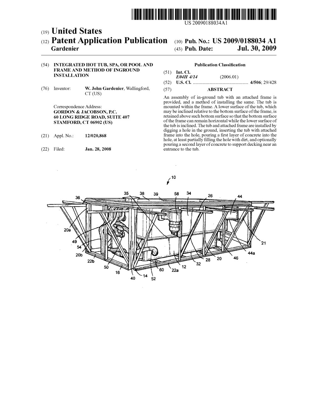 Integrated Hot Tub, Spa, or Pool and Frame and Method of Inground Installation - diagram, schematic, and image 01