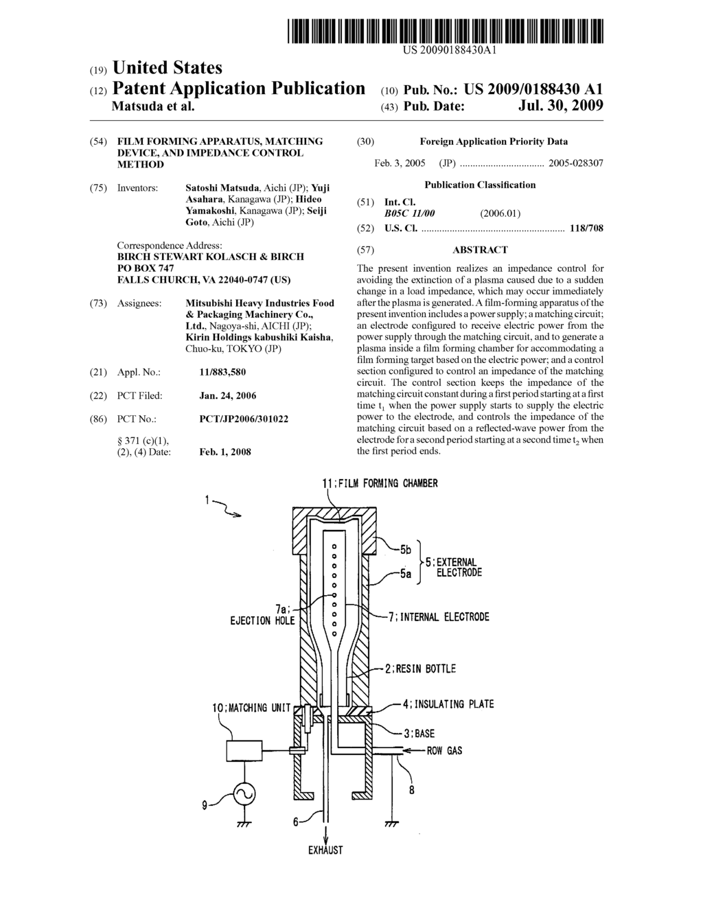 Film Forming Apparatus, Matching Device, and Impedance Control Method - diagram, schematic, and image 01