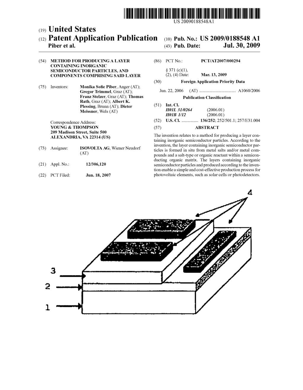 METHOD FOR PRODUCING A LAYER CONTAINING INORGANIC SEMICONDUCTOR PARTICLES, AND COMPONENTS COMPRISING SAID LAYER - diagram, schematic, and image 01