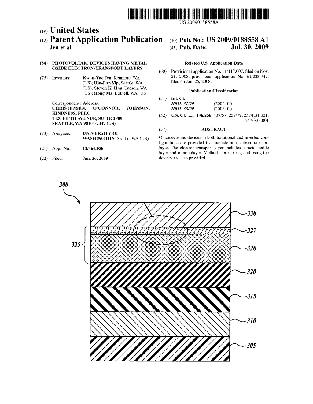 PHOTOVOLTAIC DEVICES HAVING METAL OXIDE ELECTRON-TRANSPORT LAYERS - diagram, schematic, and image 01