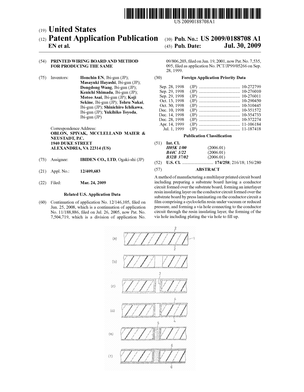 PRINTED WIRING BOARD AND METHOD FOR PRODUCING THE SAME - diagram, schematic, and image 01