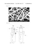 Bottom-up electrospinning devices, and nanofibers prepared by using the same diagram and image