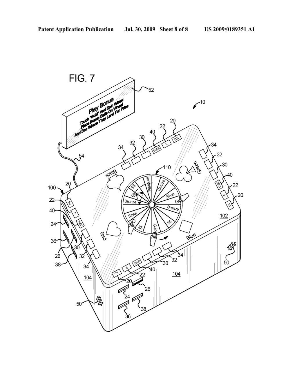 GAMING SYSTEM HAVING MULTIPLE PLAYER SIMULTANEOUS DISPLAY/INPUT DEVICE - diagram, schematic, and image 09