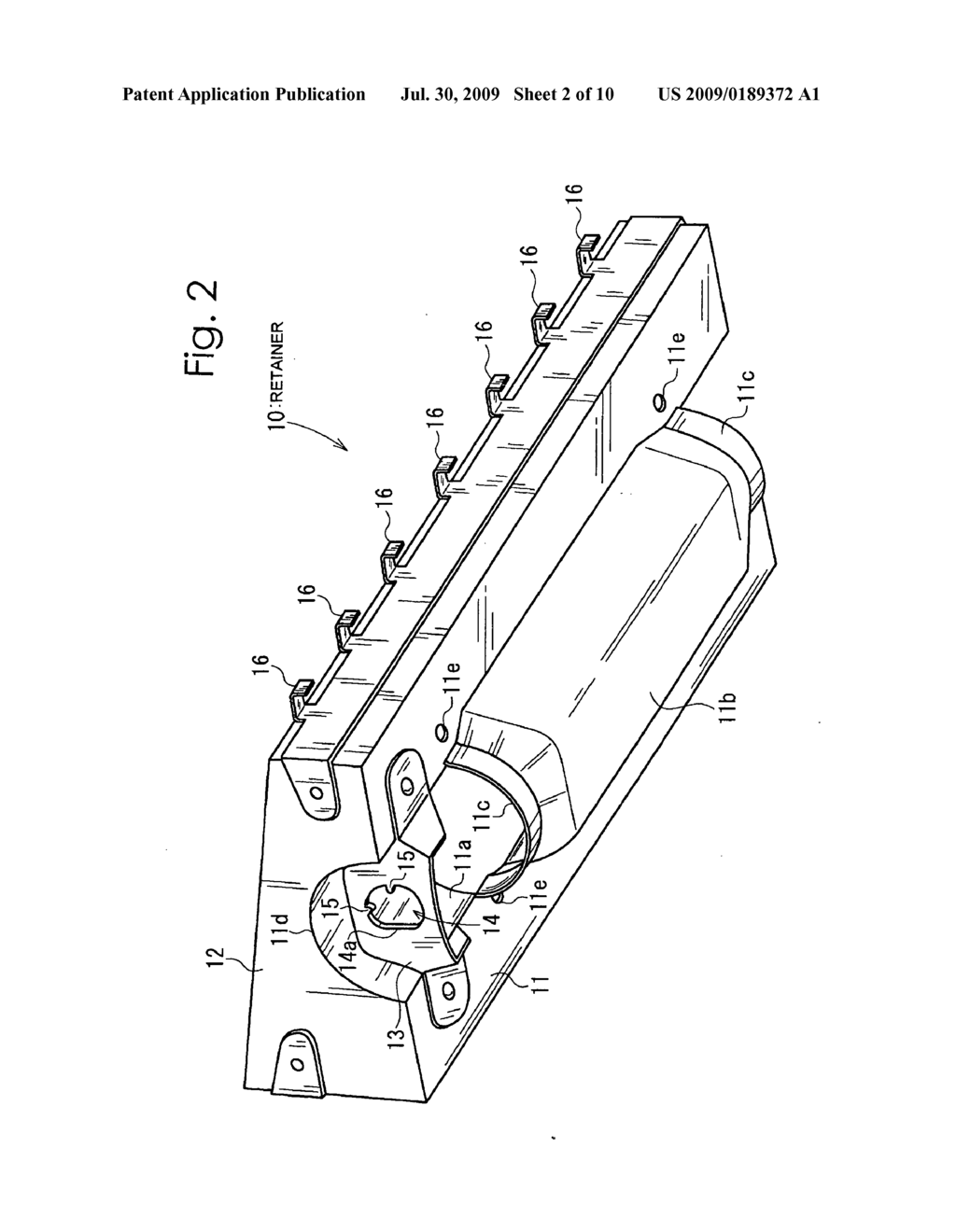 Inflator securing structure and airbag system - diagram, schematic, and image 03