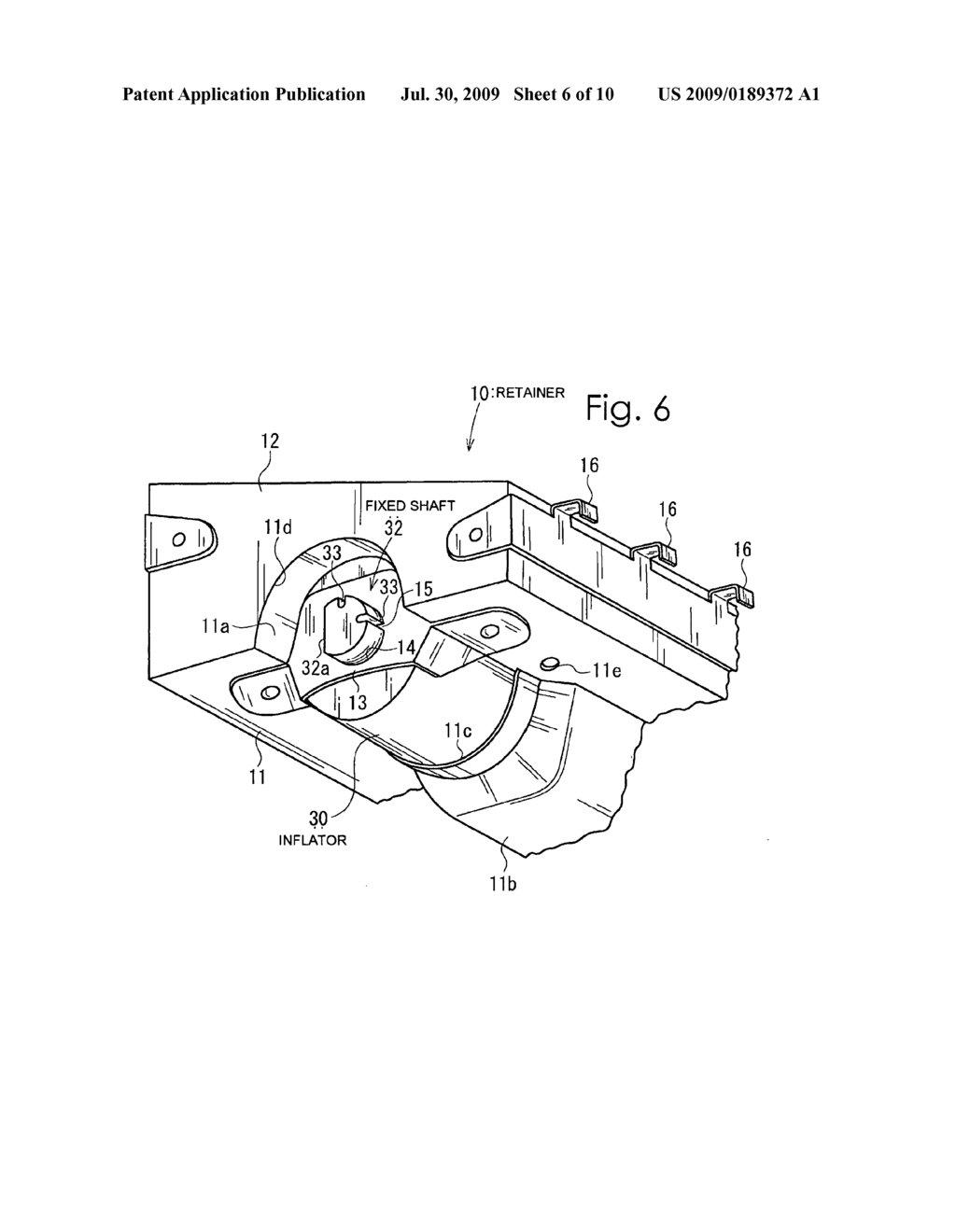 Inflator securing structure and airbag system - diagram, schematic, and image 07