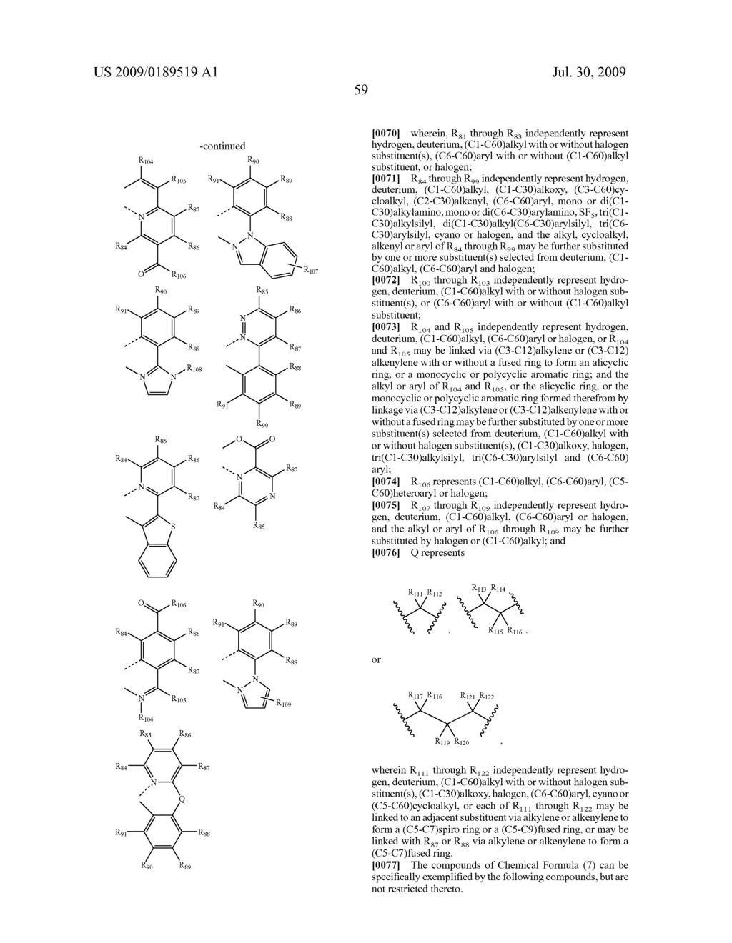 Organic electroluminescent compounds and light emitting diode using the same - diagram, schematic, and image 61