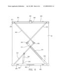 Retractable frame of projection screen diagram and image