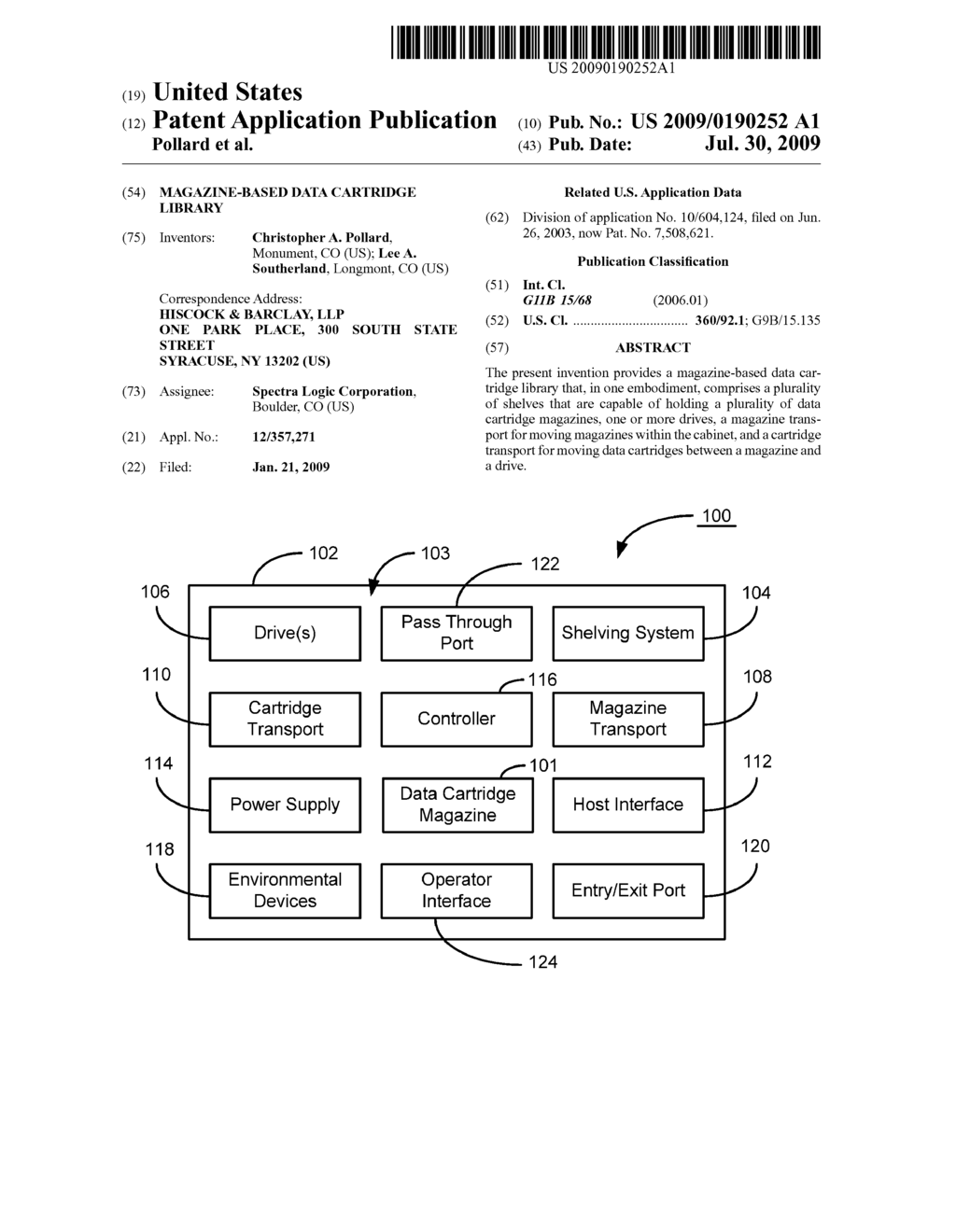 MAGAZINE-BASED DATA CARTRIDGE LIBRARY - diagram, schematic, and image 01