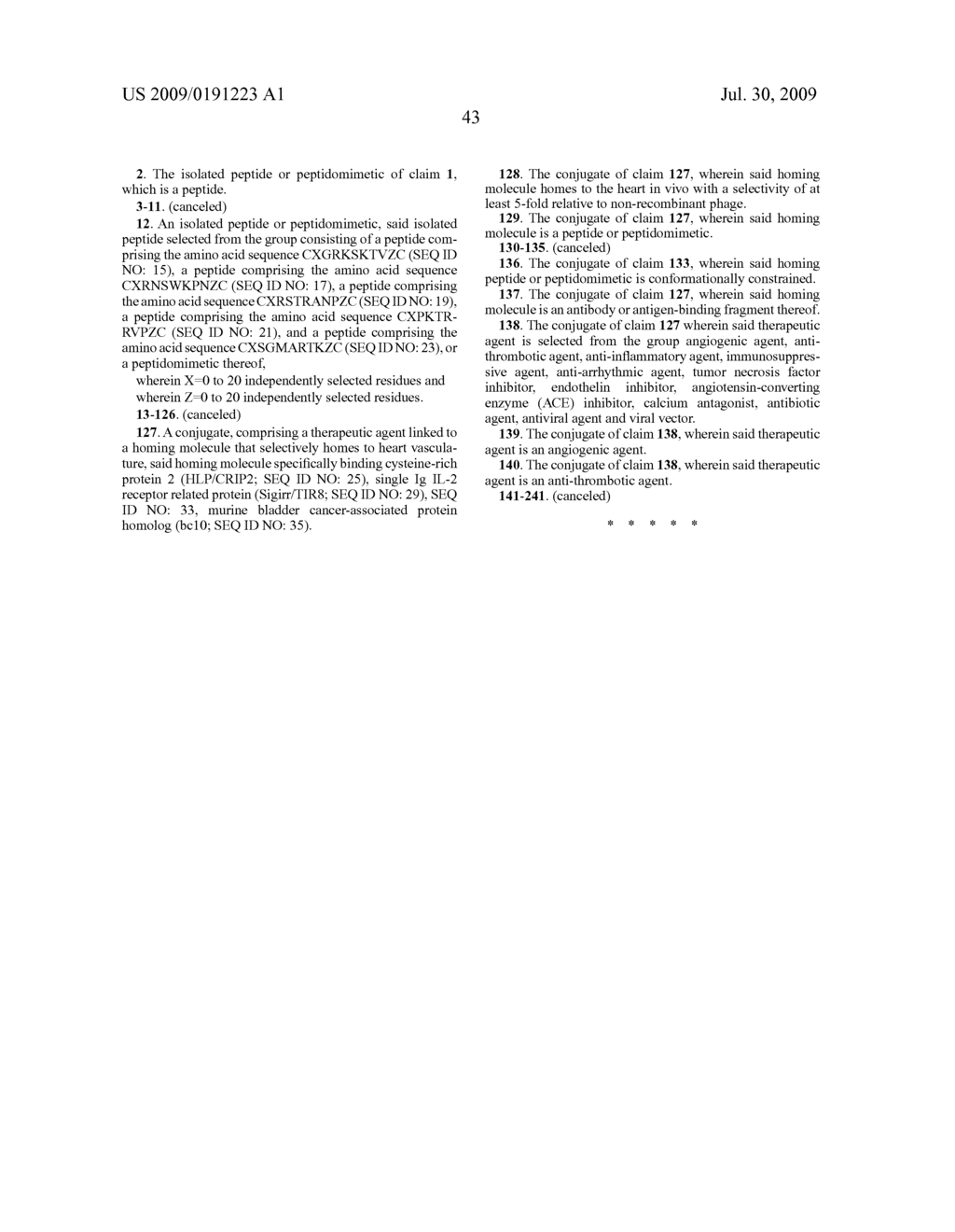 Peptides that selectively home to heart vasculature and related conjugates and methods - diagram, schematic, and image 59