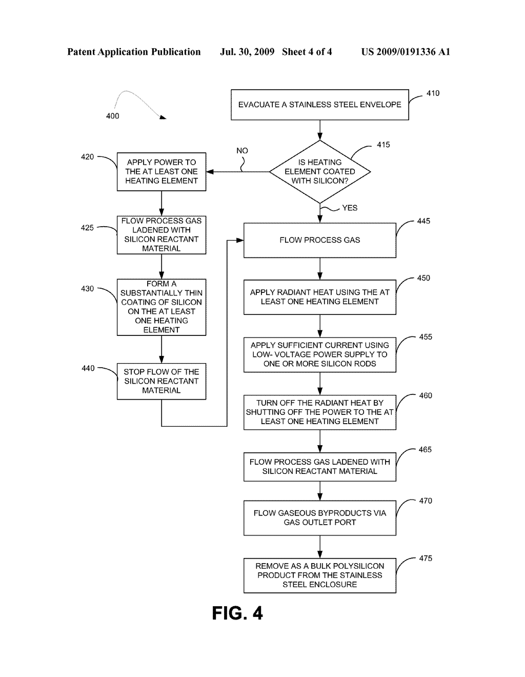 METHOD AND APPARATUS FOR SIMPIFIED STARTUP OF CHEMICAL VAPOR DEPOSITION OF POLYSILICON - diagram, schematic, and image 05