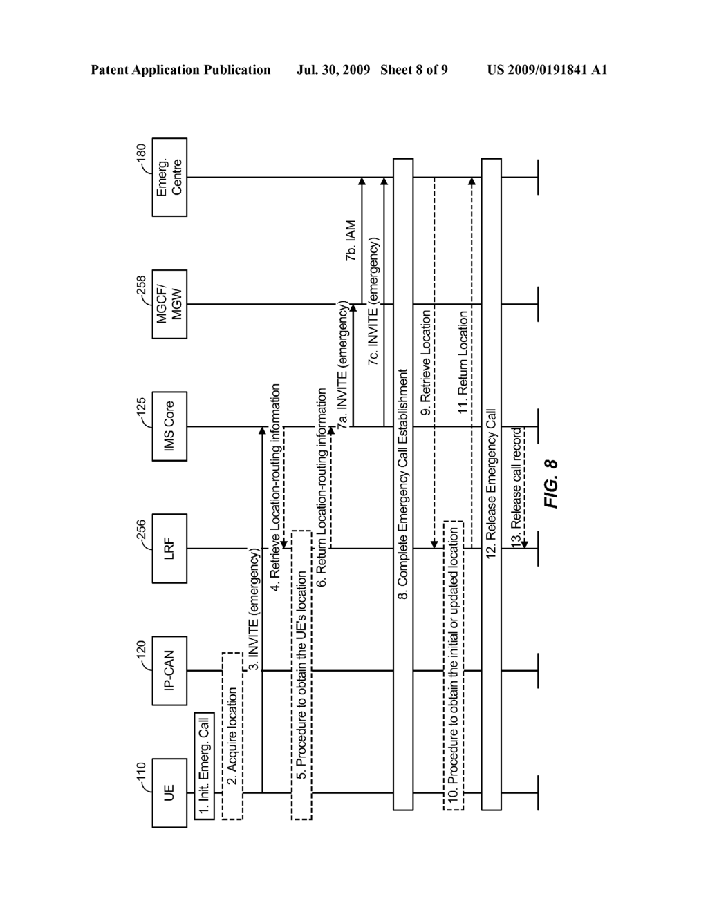 Method and Apparatus for Extended Call Establishment for IMS Emergency Calls - diagram, schematic, and image 09