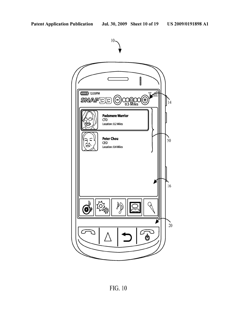 METHOD AND SYSTEM FOR IMPLEMENTING A PROXIMITY-BASED APPLICATION IN A HAND-HELD COMMUNICATIONS DEVICE - diagram, schematic, and image 11