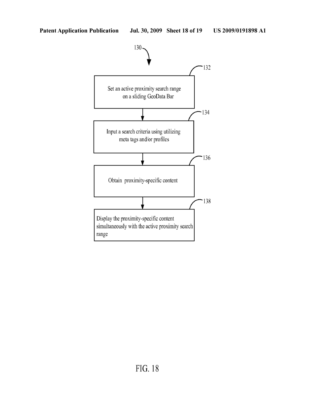 METHOD AND SYSTEM FOR IMPLEMENTING A PROXIMITY-BASED APPLICATION IN A HAND-HELD COMMUNICATIONS DEVICE - diagram, schematic, and image 19