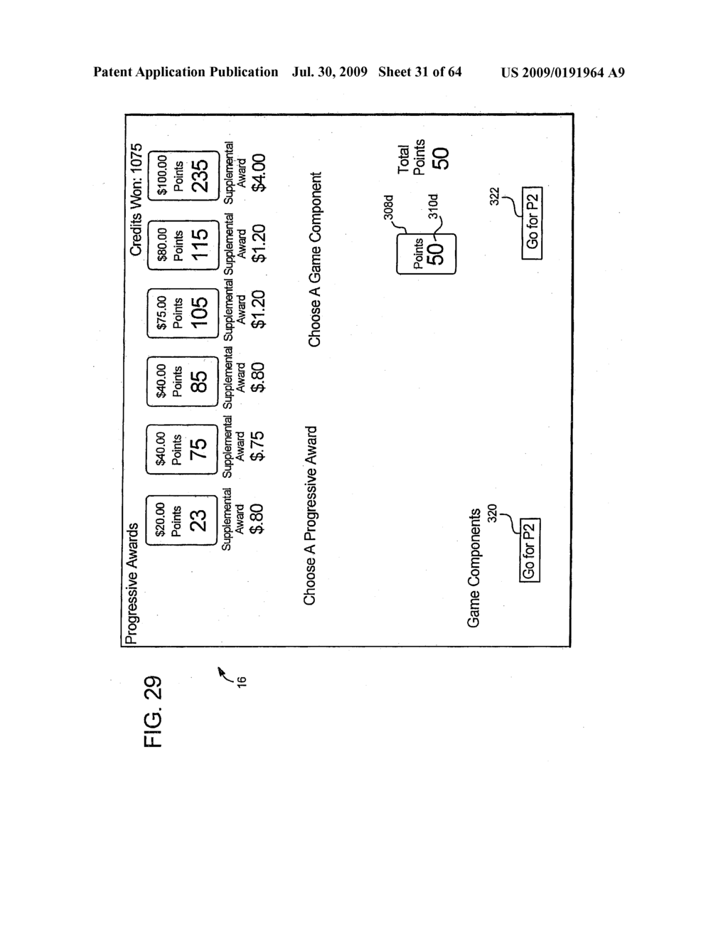 GAMING SYSTEM AND METHOD FOR ENABLING A PLAYER TO SELECT PROGRESSIVE AWARDS TO TRY FOR AND CHANCES OF WINNING PROGRESSIVE AWARDS - diagram, schematic, and image 32