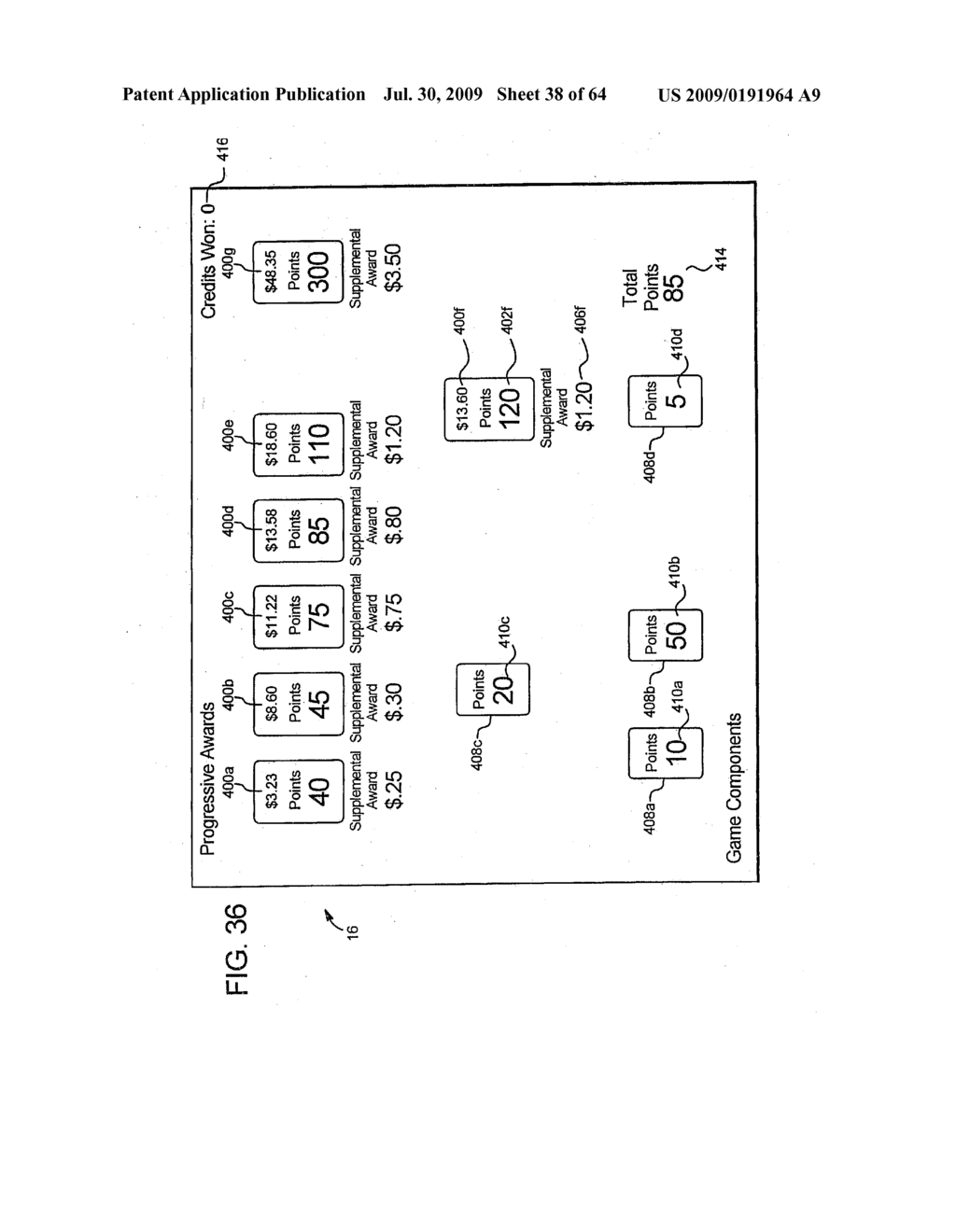 GAMING SYSTEM AND METHOD FOR ENABLING A PLAYER TO SELECT PROGRESSIVE AWARDS TO TRY FOR AND CHANCES OF WINNING PROGRESSIVE AWARDS - diagram, schematic, and image 39