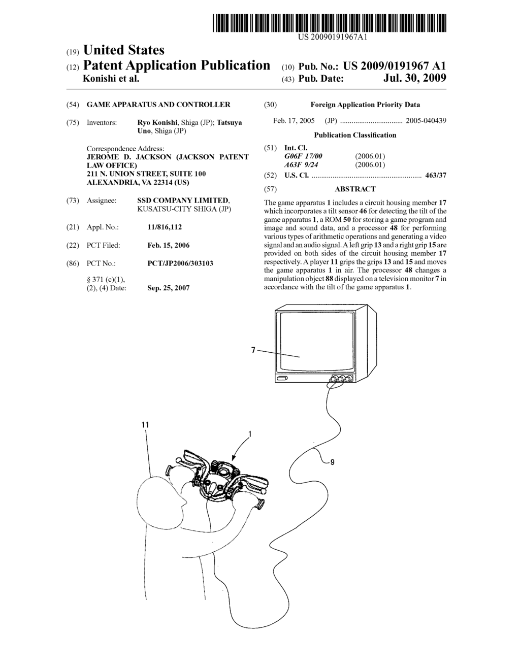 GAME APPARATUS AND CONTROLLER - diagram, schematic, and image 01