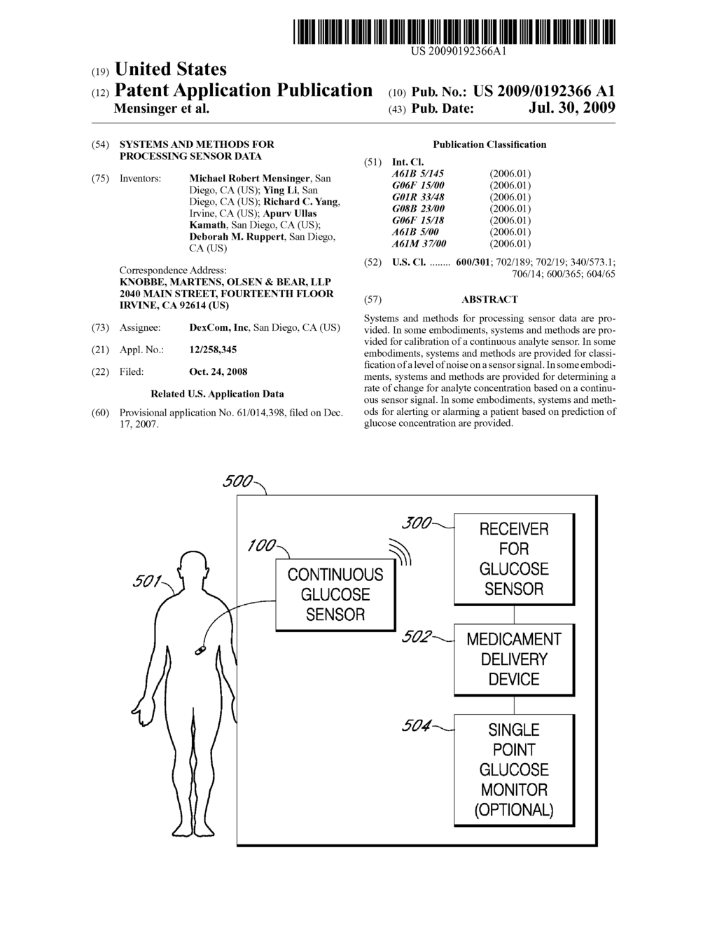 SYSTEMS AND METHODS FOR PROCESSING SENSOR DATA - diagram, schematic, and image 01