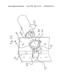 Door hinge with a hidden closure system diagram and image