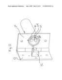 Door hinge with a hidden closure system diagram and image