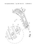 Reciprocating tool foot locking arrangement diagram and image