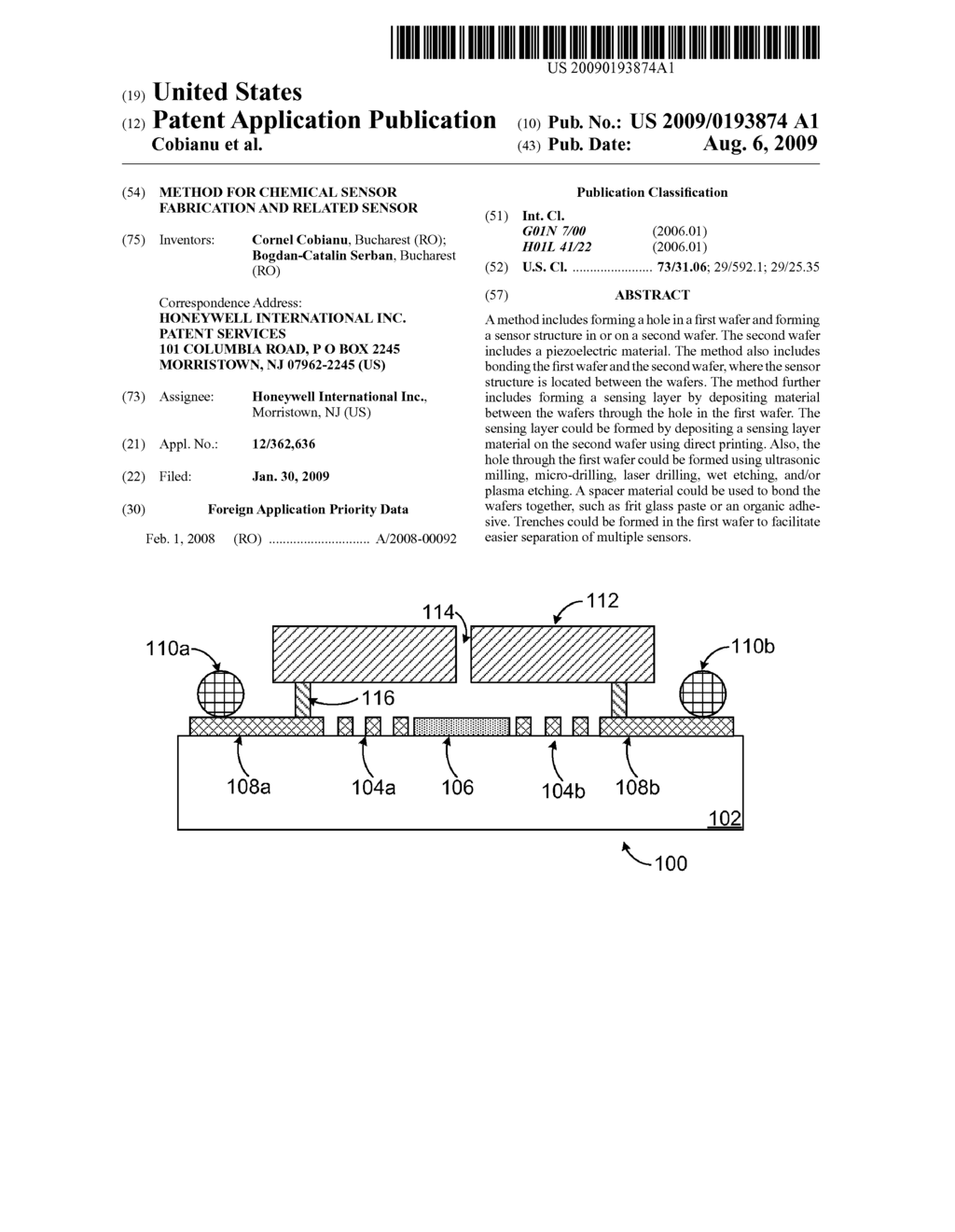 METHOD FOR CHEMICAL SENSOR FABRICATION AND RELATED SENSOR - diagram, schematic, and image 01