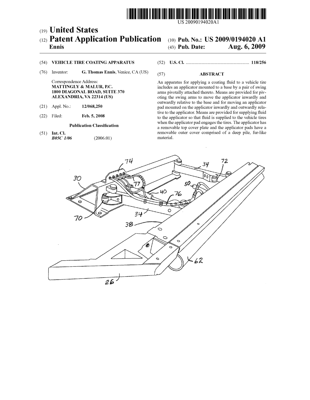 Vehicle tire coating apparatus - diagram, schematic, and image 01