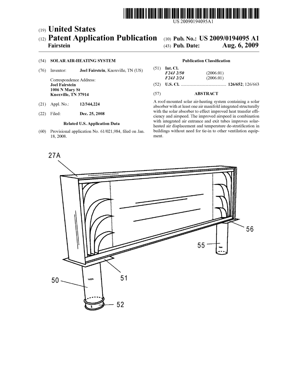 SOLAR AIR-HEATING SYSTEM - diagram, schematic, and image 01